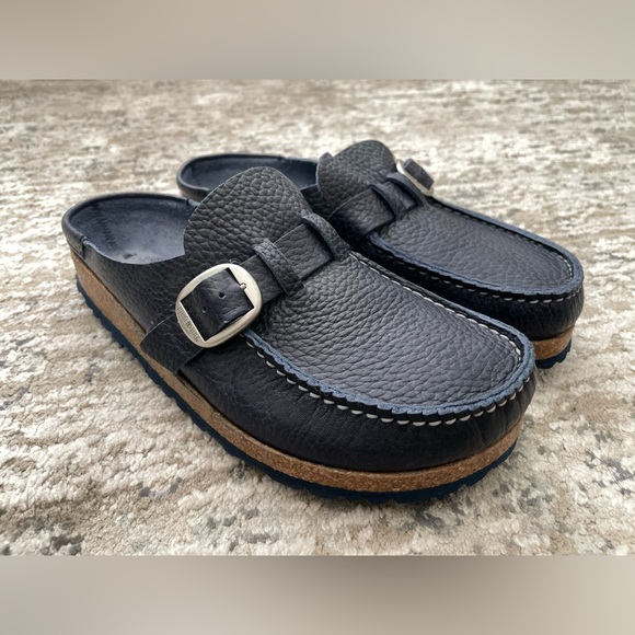 Birkenstock Buckley 39 Navy Blue Leather Clog Size 8 Womens - Picture 11 of 13